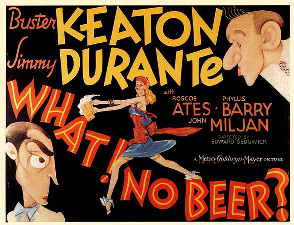 WHAT ! NO BEER POSTER - BUSTER KEATON - JIMMY DURANTE