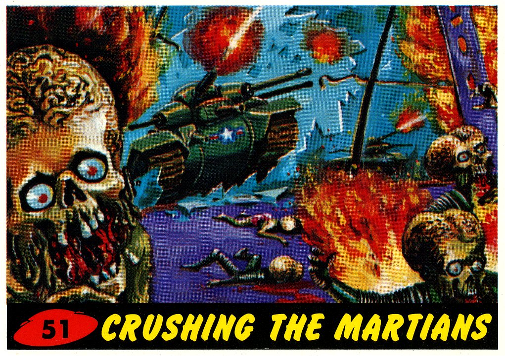 Mars Attacks Der Rache gelb 199 Base Card #36 Martian Kriegsgefangenen